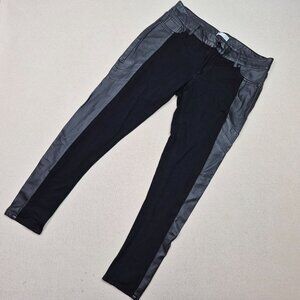 Bisou Bisou Michele Bohbot Black Faux Leather Moto Pants Sz 12 32/28 EXCELLENT!!
